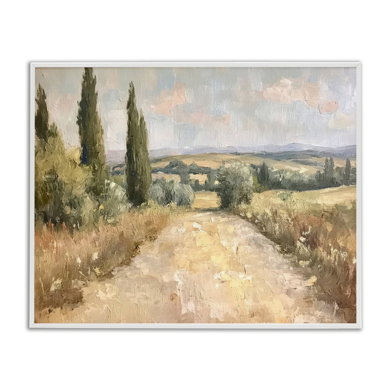 Stupell Industries Rural Trail Landscape Framed Giclee Design by Petal Prints Design